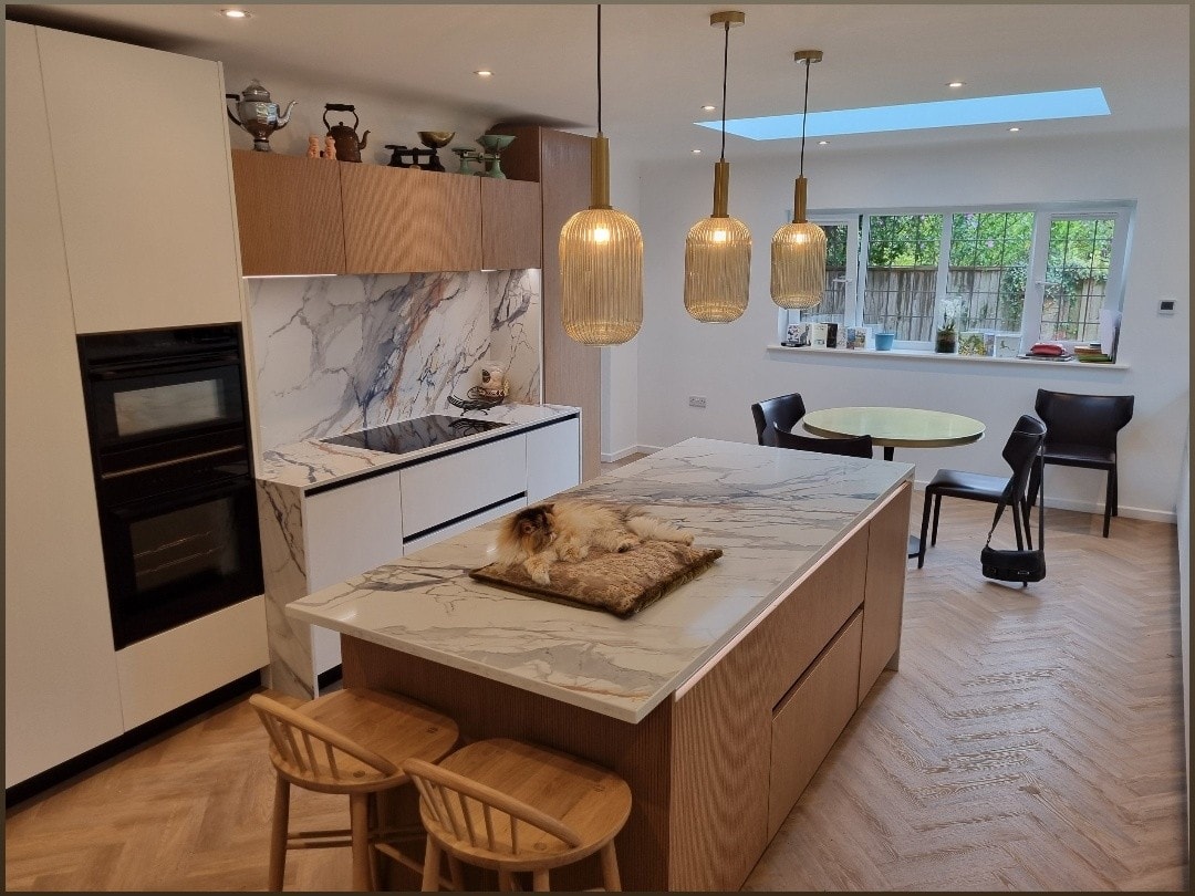 Loft conversion bedroom interior with skylight